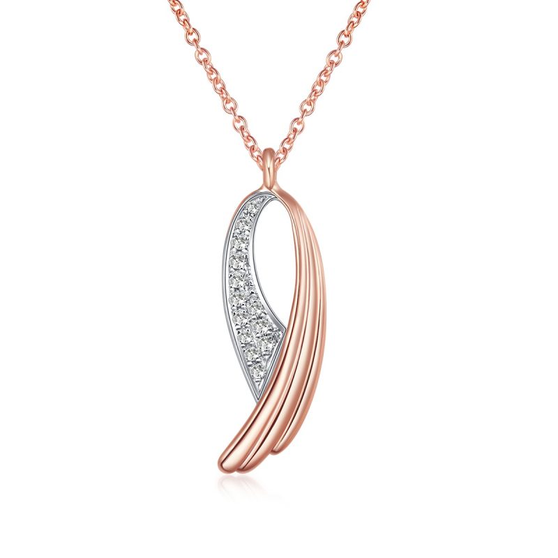Rose Gold Diamond Angel Necklace
